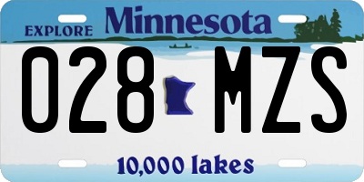 MN license plate 028MZS