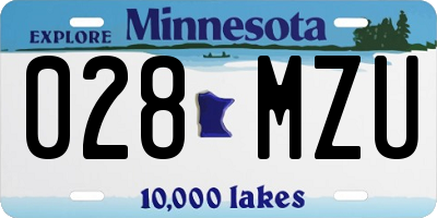 MN license plate 028MZU