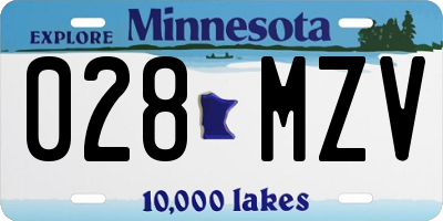 MN license plate 028MZV