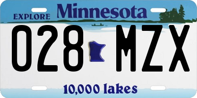 MN license plate 028MZX