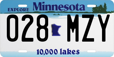 MN license plate 028MZY
