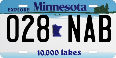 MN license plate 028NAB