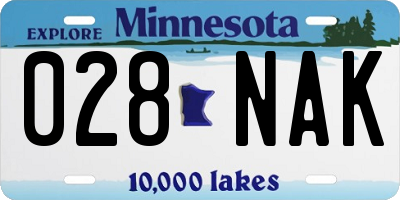 MN license plate 028NAK
