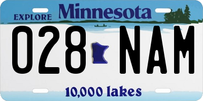 MN license plate 028NAM