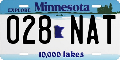MN license plate 028NAT