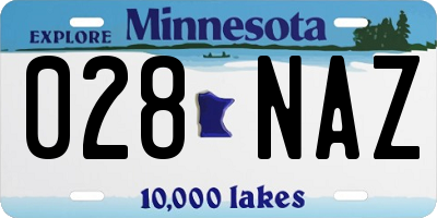 MN license plate 028NAZ