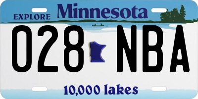 MN license plate 028NBA