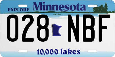 MN license plate 028NBF