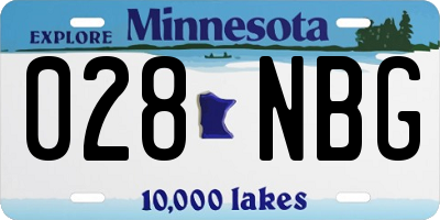 MN license plate 028NBG
