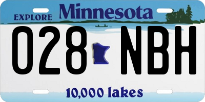 MN license plate 028NBH