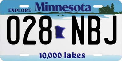 MN license plate 028NBJ