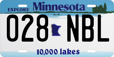 MN license plate 028NBL