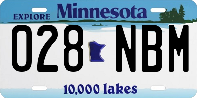 MN license plate 028NBM