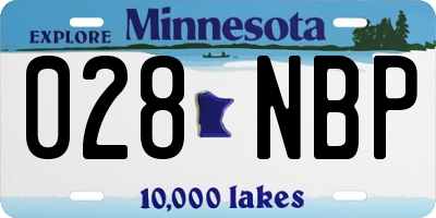 MN license plate 028NBP