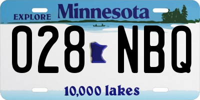 MN license plate 028NBQ