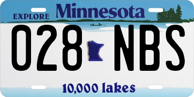 MN license plate 028NBS