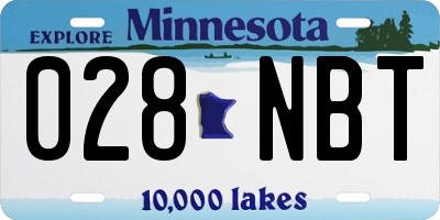 MN license plate 028NBT