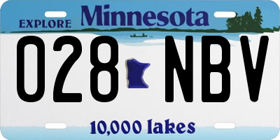MN license plate 028NBV