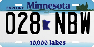 MN license plate 028NBW
