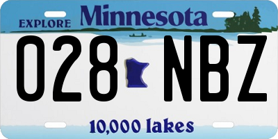 MN license plate 028NBZ