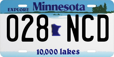 MN license plate 028NCD