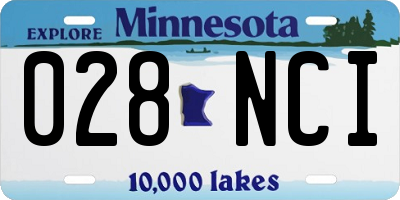 MN license plate 028NCI