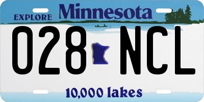 MN license plate 028NCL