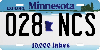 MN license plate 028NCS