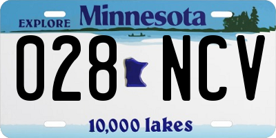 MN license plate 028NCV