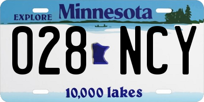 MN license plate 028NCY