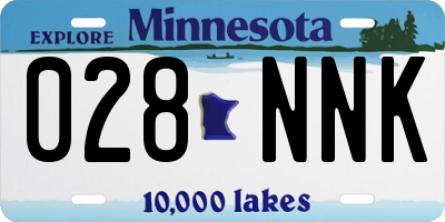 MN license plate 028NNK