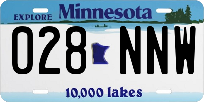 MN license plate 028NNW