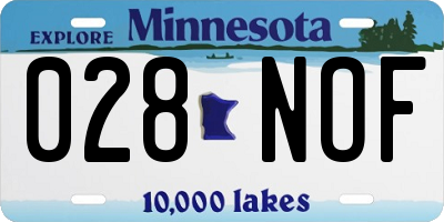MN license plate 028NOF