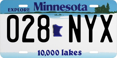 MN license plate 028NYX