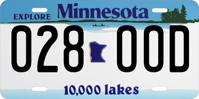 MN license plate 028OOD