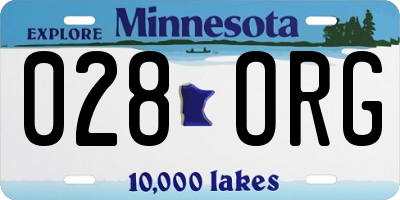 MN license plate 028ORG