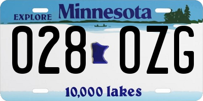 MN license plate 028OZG
