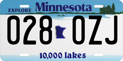 MN license plate 028OZJ