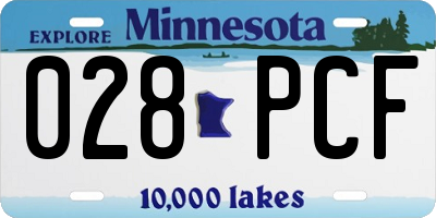 MN license plate 028PCF