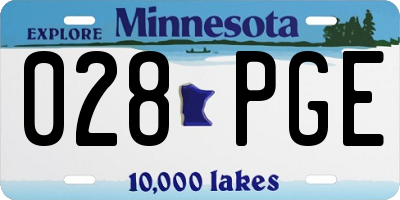 MN license plate 028PGE