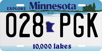 MN license plate 028PGK