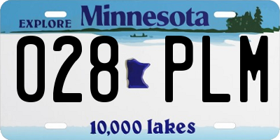 MN license plate 028PLM