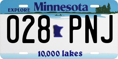 MN license plate 028PNJ