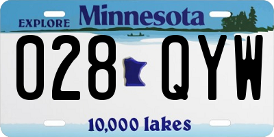 MN license plate 028QYW