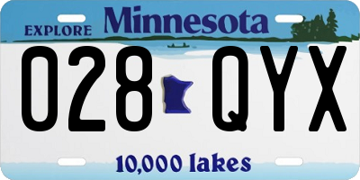 MN license plate 028QYX