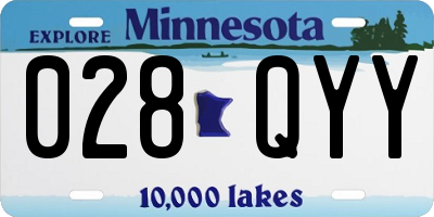 MN license plate 028QYY