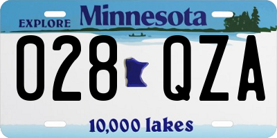 MN license plate 028QZA