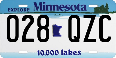 MN license plate 028QZC