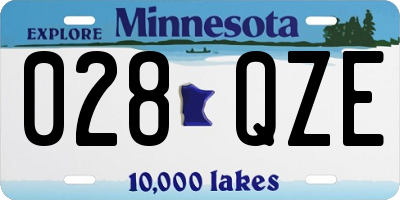 MN license plate 028QZE