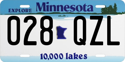 MN license plate 028QZL
